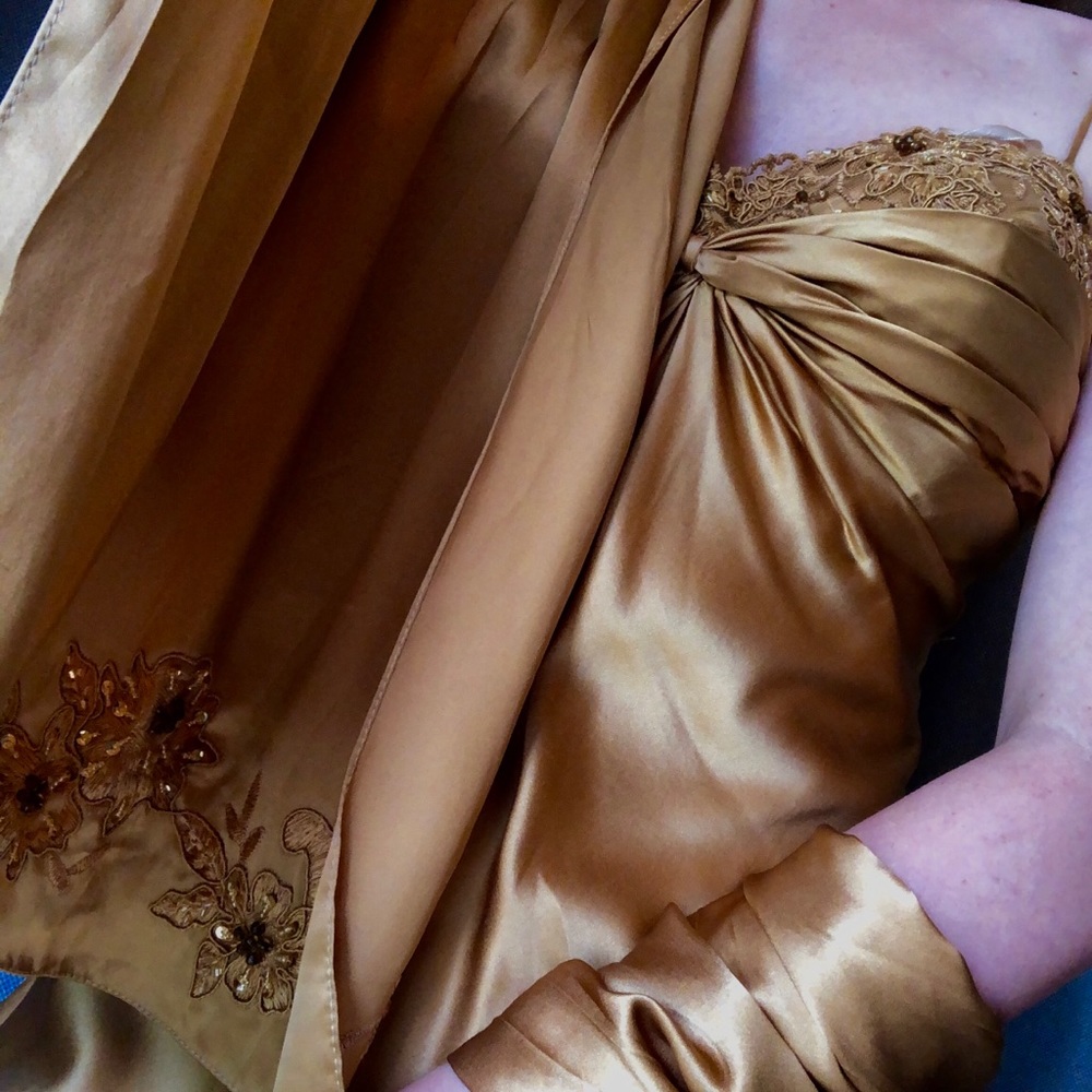 Gold Silk Gown Design for Legends